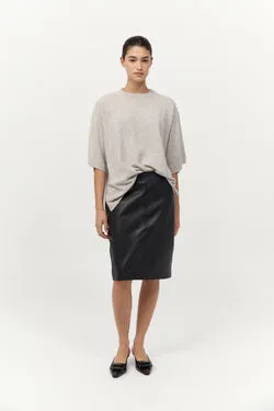 Leather Pencil Skirt - Black