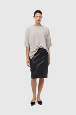 Leather Pencil Skirt - Black