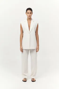 Relaxed Side Tie Vest - Off White