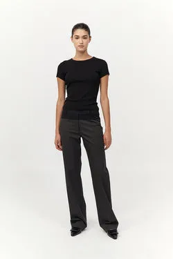 90s Splice Panelled Pants - Black Olive / Black