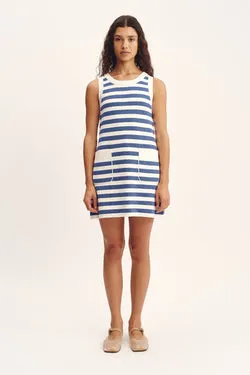 ARI MINI DRESS - BLUE STRIPE