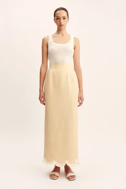 ESSIE COLUMN SKIRT - DUSTY CITRON