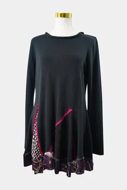 Dp Jeans Black Knit Long Sleeve Dress