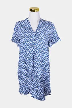 H&M Blue, White Blue and White Pattern Summer Dress