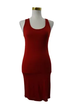 NOM*D Red Scoop Tank Mini Dress