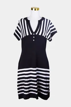 Karen Millen Black, White Stripe Dress