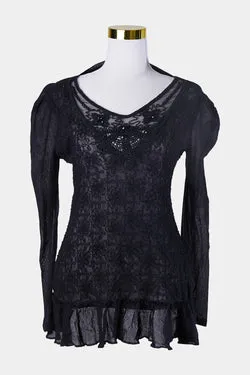 Moss And Spy Black Long Sleeve Dress