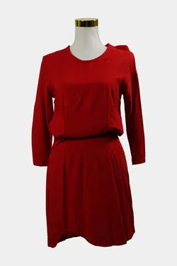 Friend Of Mine Red 3/4 Sleeve Mini Dress