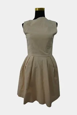 CUE Light Peach Fit and Flare Zipper Dress