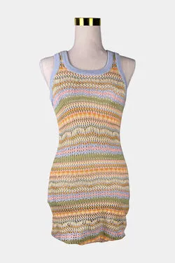 GHANDA Multicoloured Crochet Midi Dress