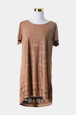 H And M Brown Suede Dress