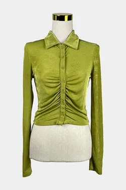 GLASSONS Green Ruched Shirt
