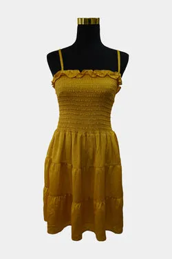 SEED Yellow Tiered Mini Dress
