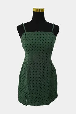 MINKPINK Green Spotty Mini Dress