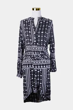 STEELE Navy Print Shirt Dress