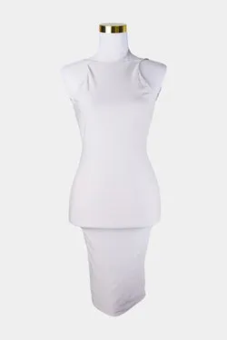 ZACHARY Beige Stretch High Neck Dress