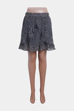 Harper And Me Black and White Floral Mini Skirt