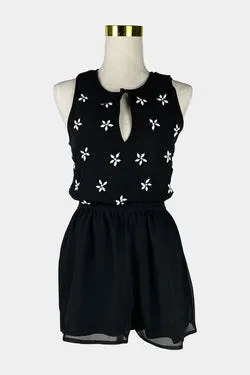 TOPSHOP Black Beaded Playsuit