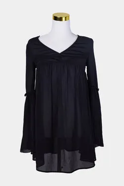 DIVIDED Black Sheer Long Sleeve Dress