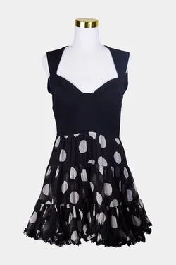 SHAKUHACHI Black, White Polka Dot Dress