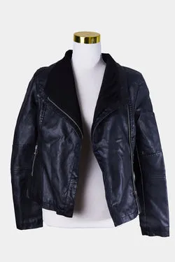 TEMT Black Leather Biker Jacket