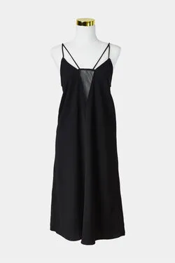H&M Black Mesh Insert Midi Dress