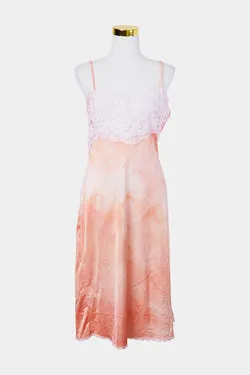 Assorted Brands Orange Tie Dye Lace Detail Slip Dress