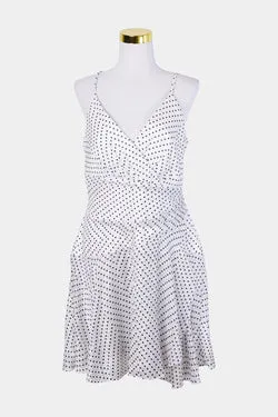 Forever New White Polkadot Flocked Mini Dress