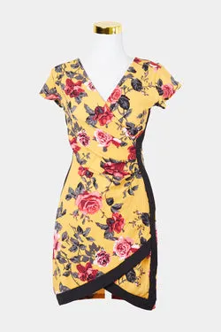 Almost Famous Yellow Floral Mini Dress