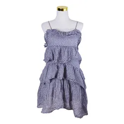 Country Road Dusty Blue Print Tiered Dress