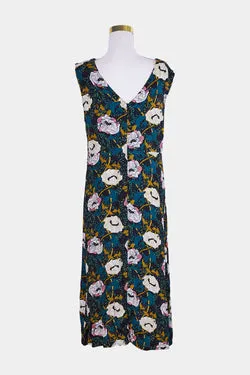 Assorted Brands Green and Black Boatneck Midi Dress