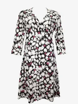 Diane von Furstenberg Silk Jersey Floral Pattern Wrap Midi Dress Size 8
