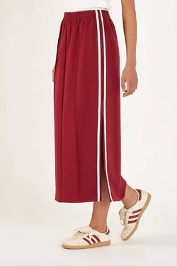 Noah Skirt - Burgundy Stripe