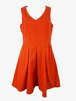 Cue Tangerine Pleated Work Mini Dress Size 8