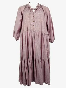 The Lullaby Club Sweeping Pink Polka Dot Maxi Dress Size S/M