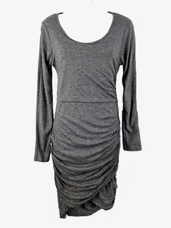 Witchery Grey Marle Ruched Winter Midi Dress Size 10