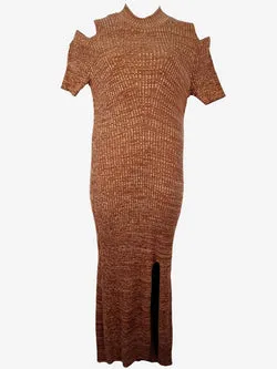 Rowie Comfy Knitted Ribbed Maxi Dress Size L
