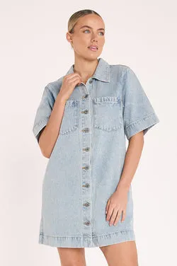 Grace Denim Dress - Capri Blue