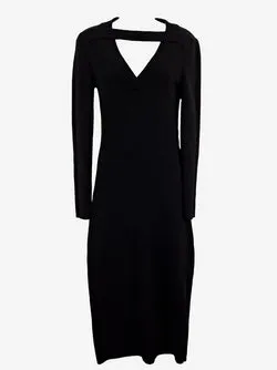 Witchery Ribbed Knit V Neck Cut Out Maxi Dress Size S