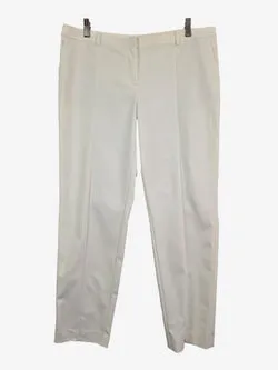 St. John Pure White Ankle Split Dress Pants Size 16
