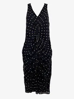 Viktoria & Woods Navy Dot Ruched Dress Size 6