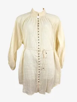 Tigerlily Chalk Semi Sheer Beach Mini Dress Size 14