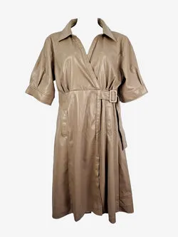 Country Road Faux Leather Structured Belted Dress Size 16