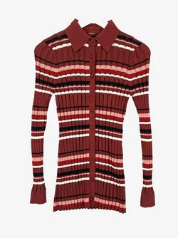 Adam Lippes Stripe Ribbed Knit Top Size S