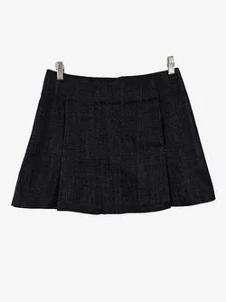 Victoria Beckham Dark Denim Pleat Mini Skirt Size 10