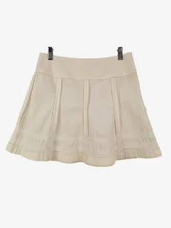 Nina Ricci Cream Panelled Mini Skirt Size 10