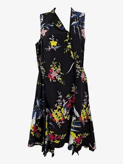 Diane von Furstenberg Pure Silk Floral Pop Midi Dress Size 10