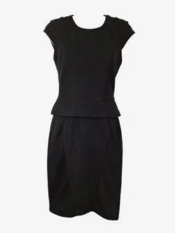 Cue Classic Pinstripe Cap Sleeve Midi Dress Size 6