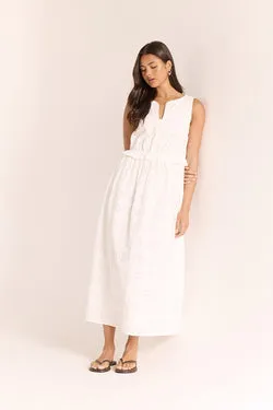 Katie Broderie Dress - White