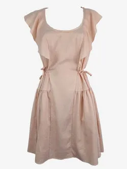 French Connection Pale Peach Ruffle Front Mini Dress Size 8